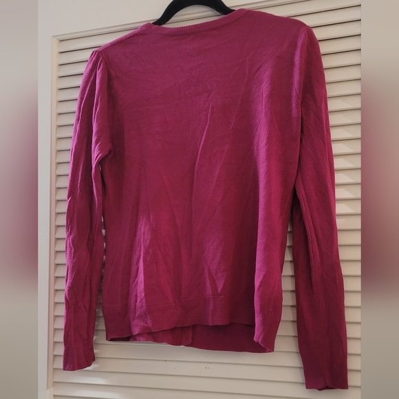 LUXE 360 by Designer Orginials- Pink Long-Sleeve Button Sweater Top - Picture 2 of 5